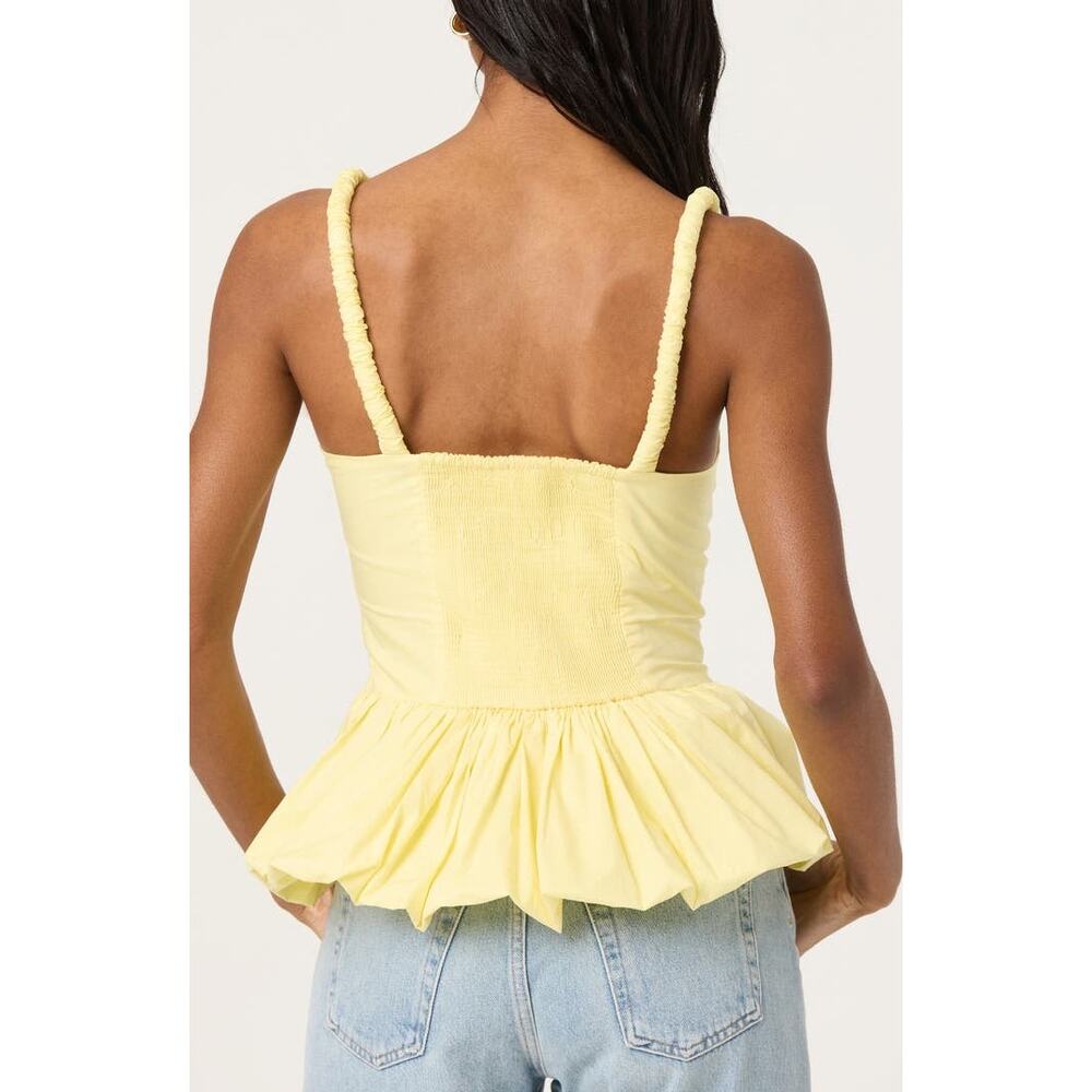 ASTR Yellow Bubble Peplum Cotton Camisole Medium - Picture 6 of 6